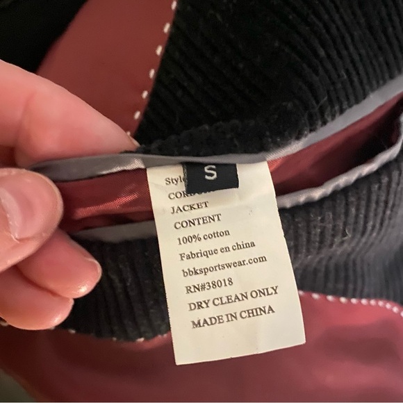 Toku Black Corduroy Hooded Jacket Coat Satin Dragon Liner Painted Lions Mens S - Picture 8 of 12